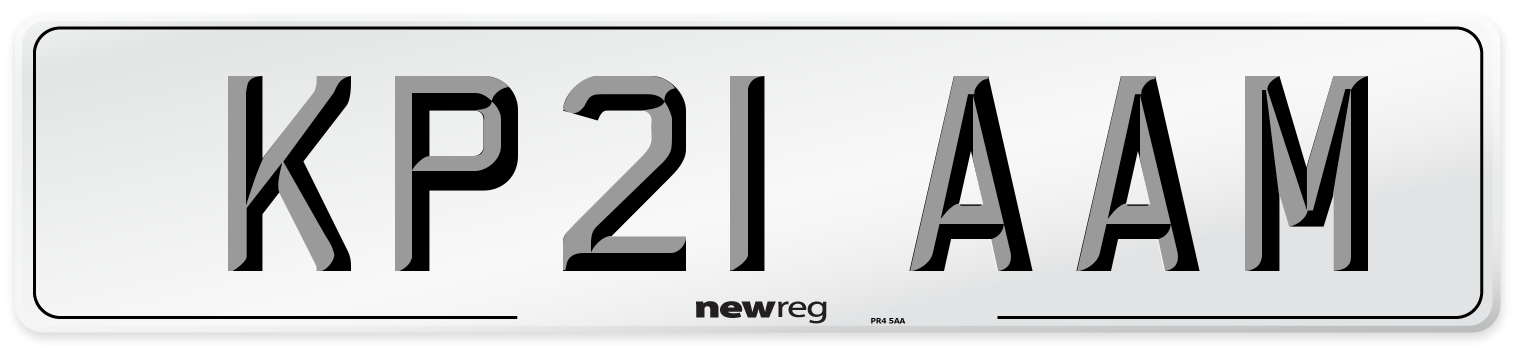 KP21 AAM Number Plate from New Reg